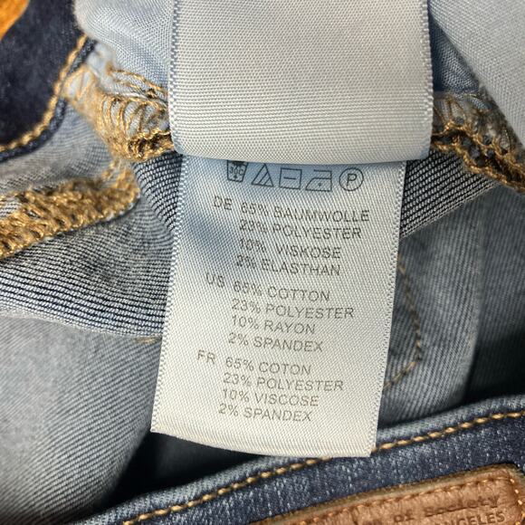 Articles of Society Jeans Womens 31 Dark Wash Blue Denim Raw Hem Stretch Skinny - Picture 7 of 16